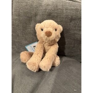 NWT Jellycat Lt Beige TINY Smudge Bear 7.25" Toe To Toe Tush Tag Authentic‼️